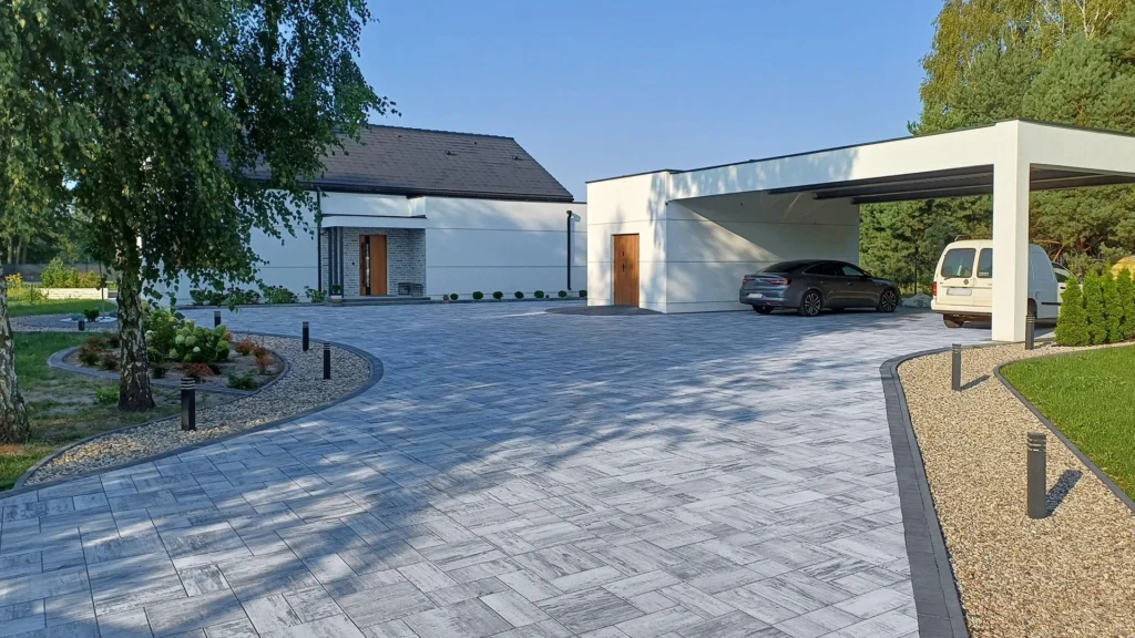 wzory układania kostki betonowej na podjazdach