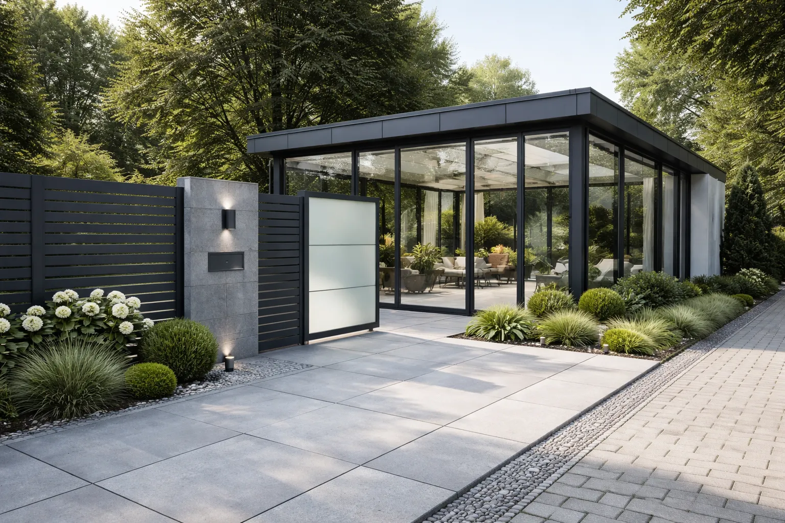 Jak połączyć ogrodzenie z ogrodem zimowym